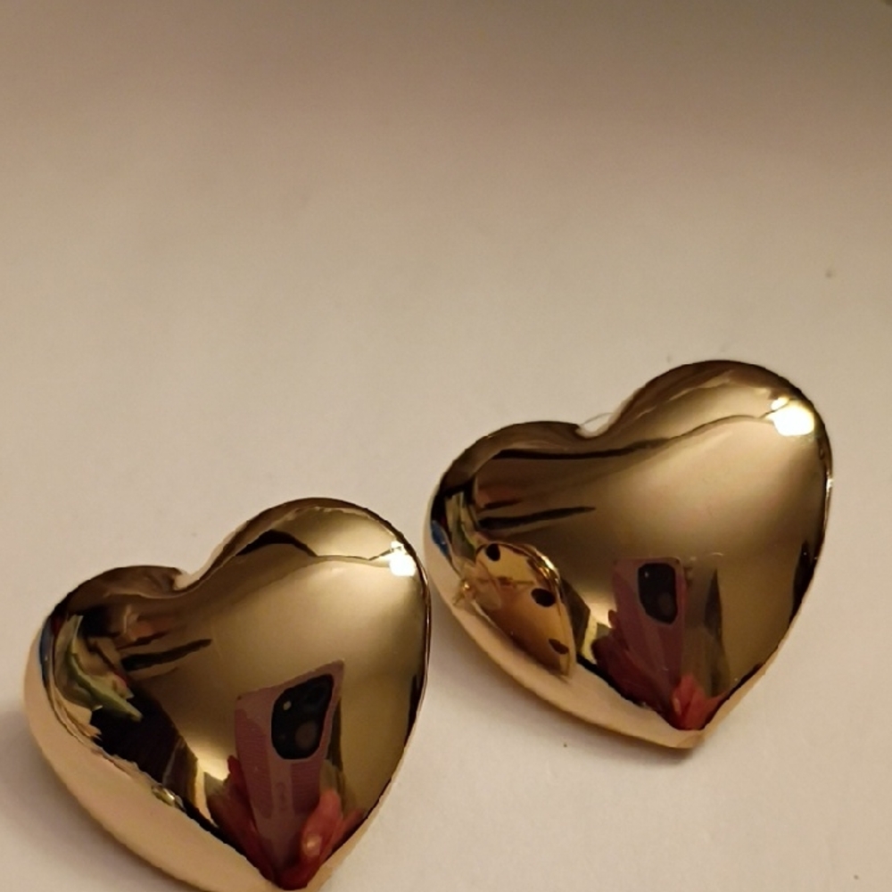 Gold Heart Earrings